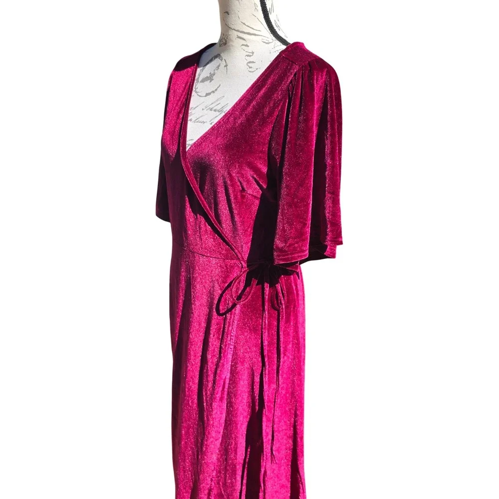 Baltic Born Deep Red Velvet Maxi Dress - Picture 4 of 13